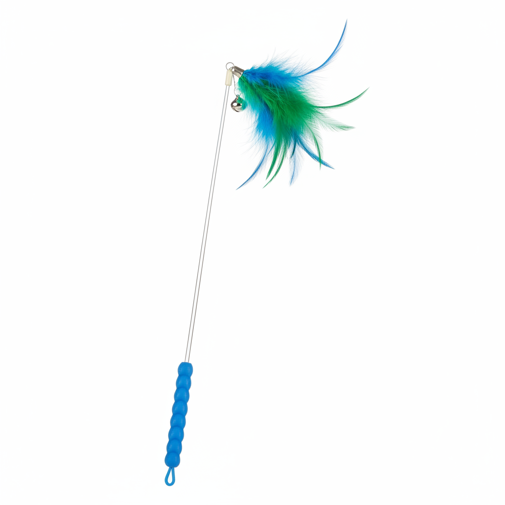 Cat Feather Wand - Blue & Green