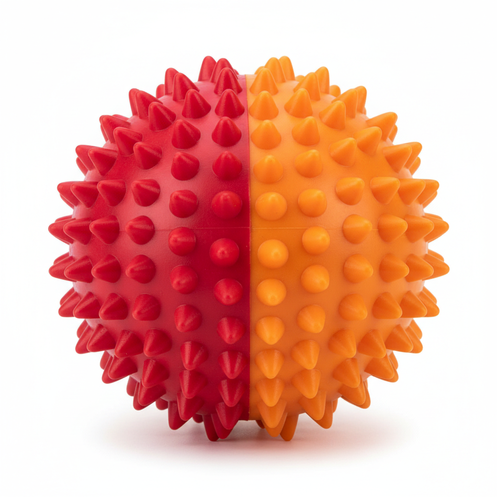 Dog Spiky Ball - Red & Orange